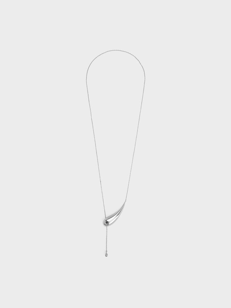 Eimear Sculptural Asymmetrical Necklace, Silver, hi-res