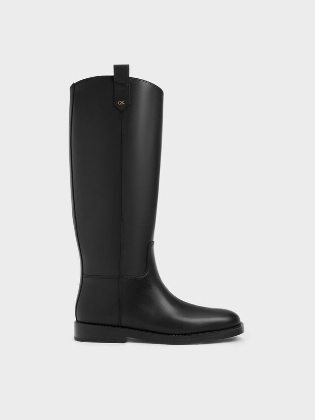 Kallie Leather Knee-High Boots, Black, hi-res