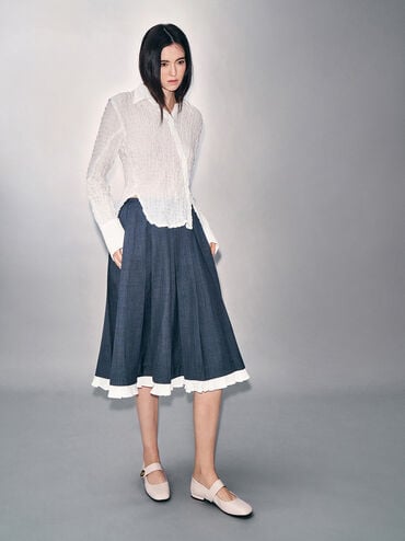 Yara Mary Jane Flats, Cream, hi-res