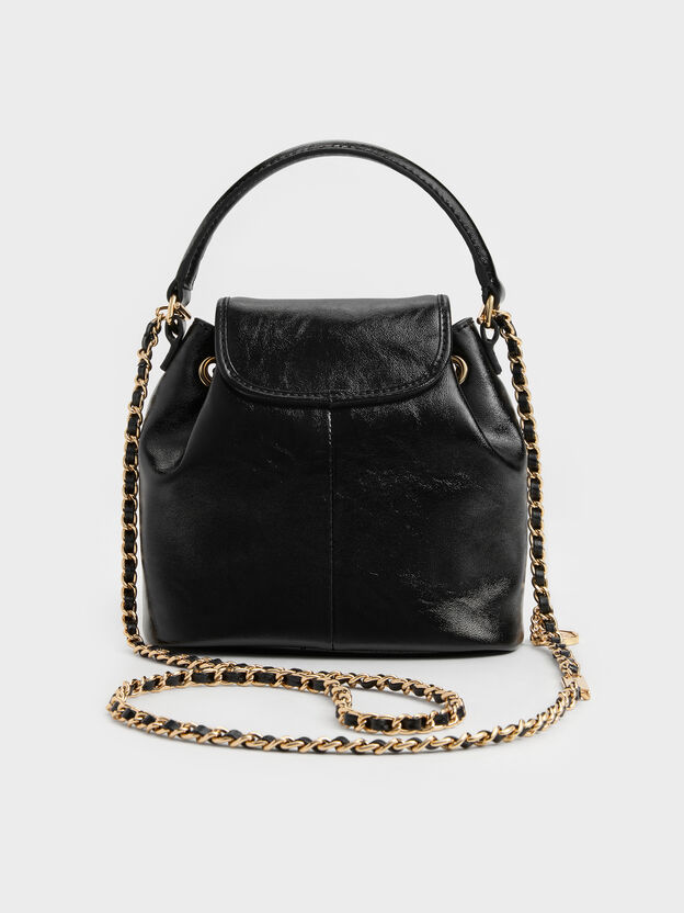 Dalia Bow Top Handle Bag, Black, hi-res