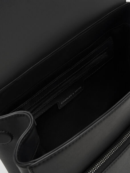 Octavia Front-Flap Backpack, Noir, hi-res