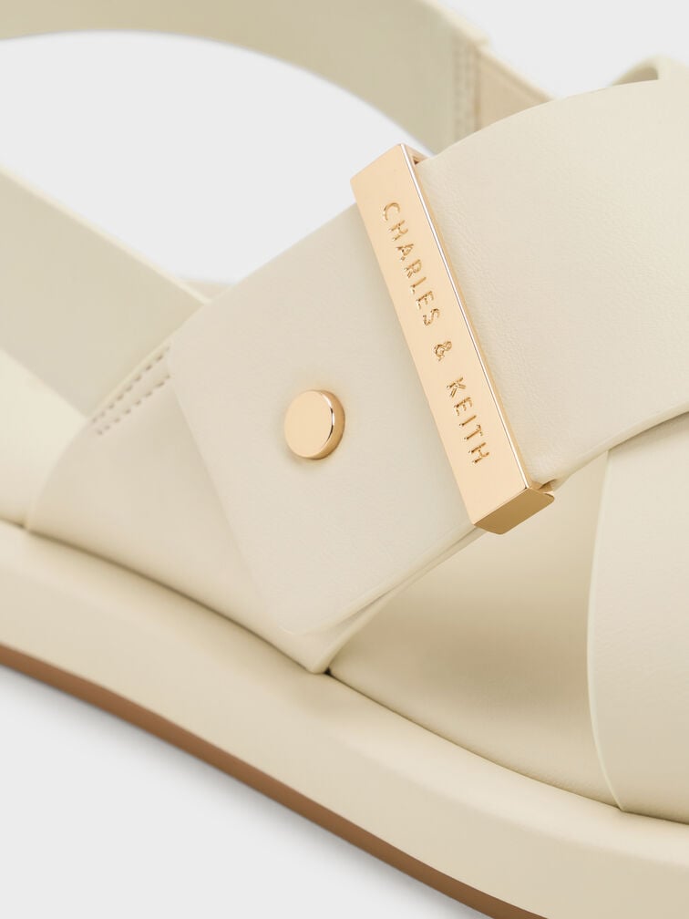 Audra Crossover-Strap Slingback Sandals, Chalk, hi-res