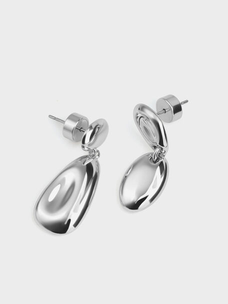 Donora Sculptural Drop Earrings, Silver, hi-res
