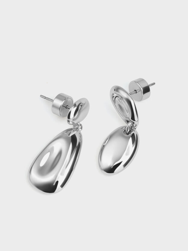 Donora Sculptural Drop Earrings, Silver, hi-res