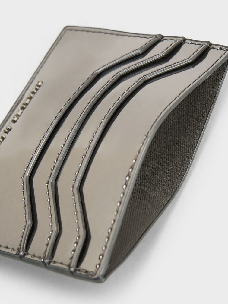 Carli Metallic Multi-Slot Card Holder, Pewter Carli Metallic Multi-Slot Card Holder, Pewter, hi-res