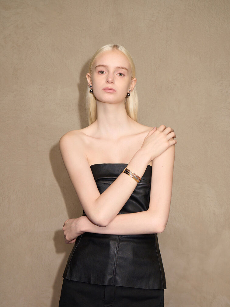 Lena Twist Bangle, Rose Gold, hi-res