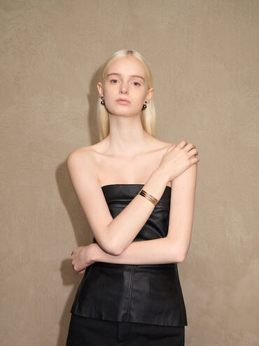 Lena Twist Bangle, Rose Gold, hi-res