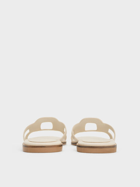 Easley Cut-Out Slide Sandals, Chalk, hi-res