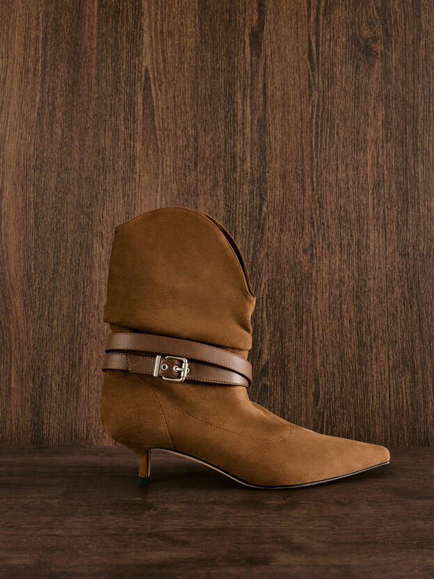 Karter Faux Suede Kitten-Heel Boots, Cognac, hi-res