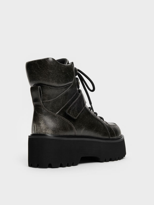 Eliot Platform Combat Boots, Grey, hi-res