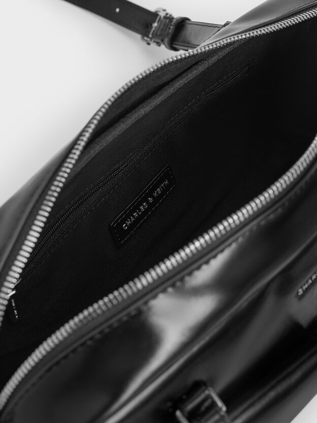 Rachel Multi-Pocket Shoulder Bag, Noir, hi-res