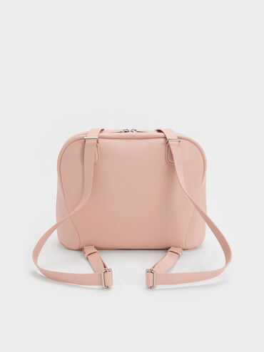 Nelly Front-Pocket Boxy Backpack, Light Pink, hi-res