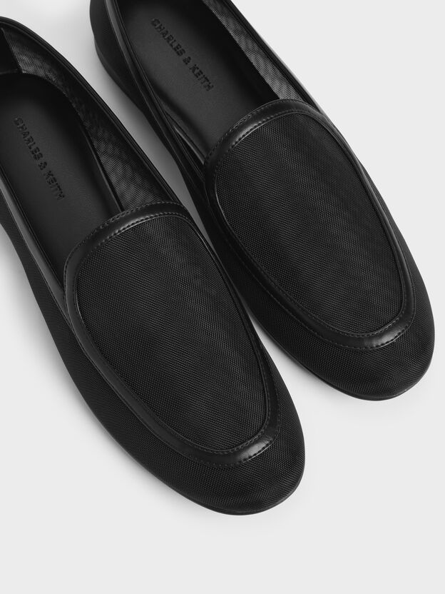 Mackie Mesh Loafers, Black Textured, hi-res