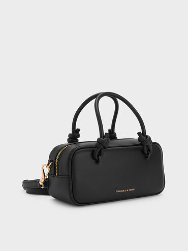 Sammie Knotted-Handle Elongated Bag, Black, hi-res