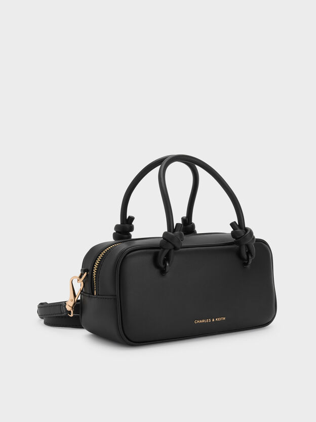 Sammie Knotted-Handle Boxy Bag, Black, hi-res