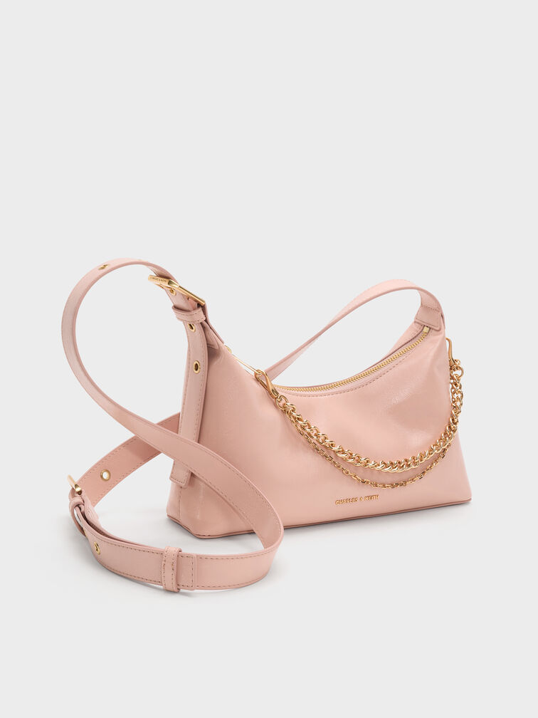 Atwood Chain-Embellished Shoulder Bag, Light Pink, hi-res