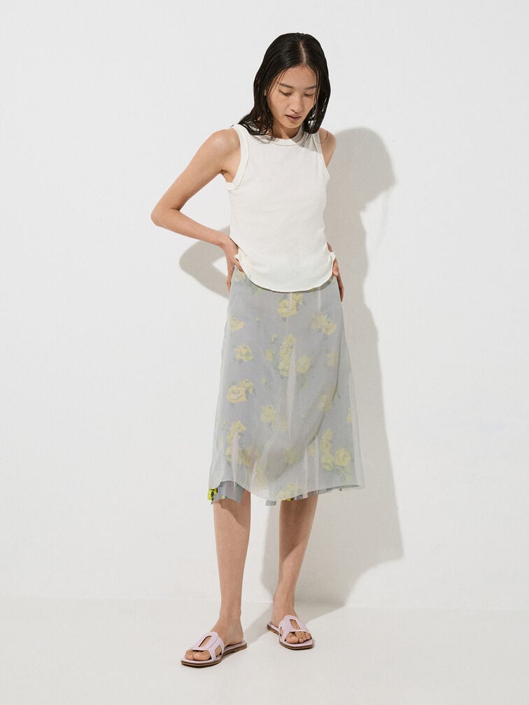 Easley Croc-Effect Cut-Out Slide Sandals, Animal Print Lilac, hi-res