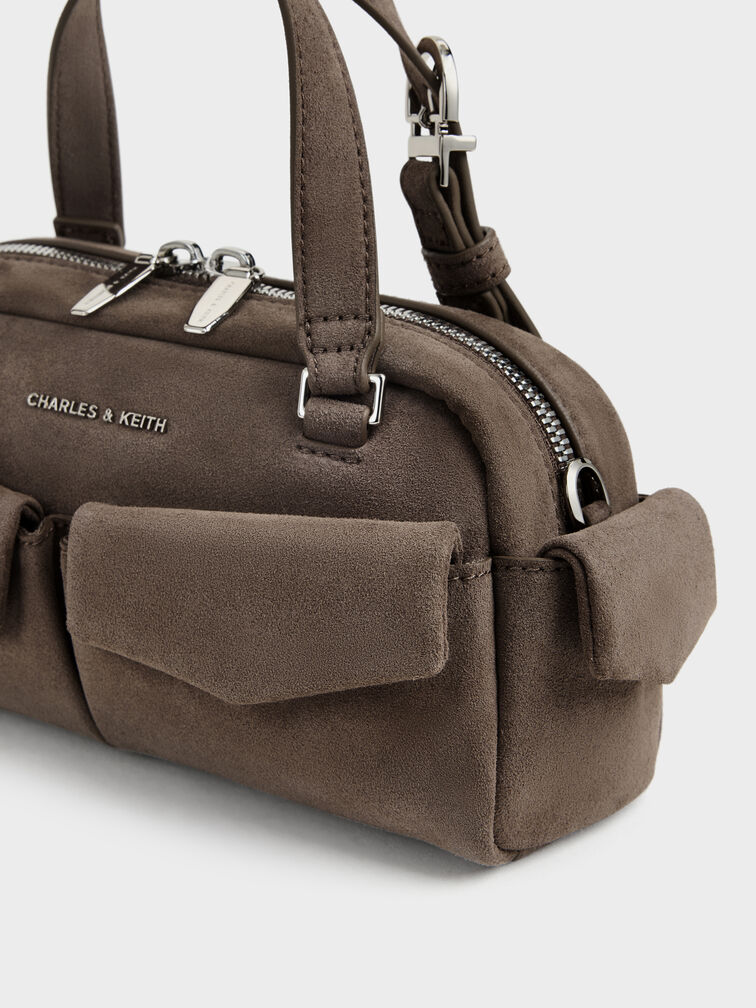 Rachel Multi-Pocket Bowling Bag, Stone Grey, hi-res