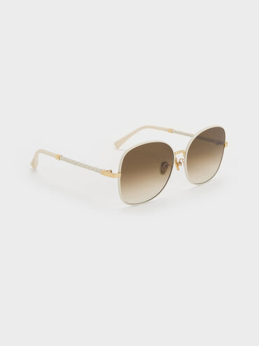 Ivette Butterfly Sunglasses, Cream, hi-res