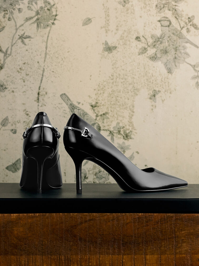 Erinna Metallic-Accent Pointed-Toe Pumps, Black Box, hi-res