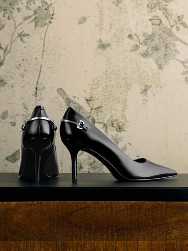 Erinna Metallic-Accent Pointed-Toe Pumps, Black Box, hi-res