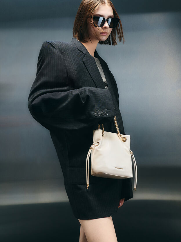 Arya Braided-Chain Crossbody Bag, Cream, hi-res