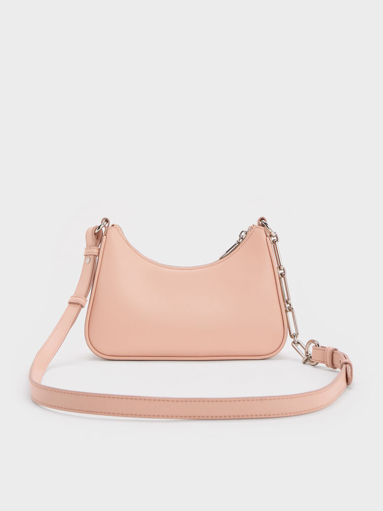 Lane Chain-Link Shoulder Bag, Light Pink, hi-res