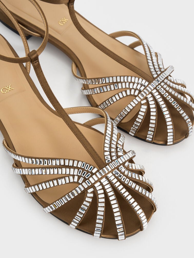 Jaylene Gem Caged Sandals, Brown, hi-res