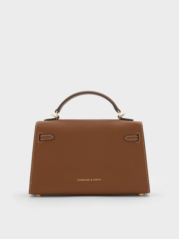 Tricha Knotted-Belt Top Handle Bag, Chocolate, hi-res