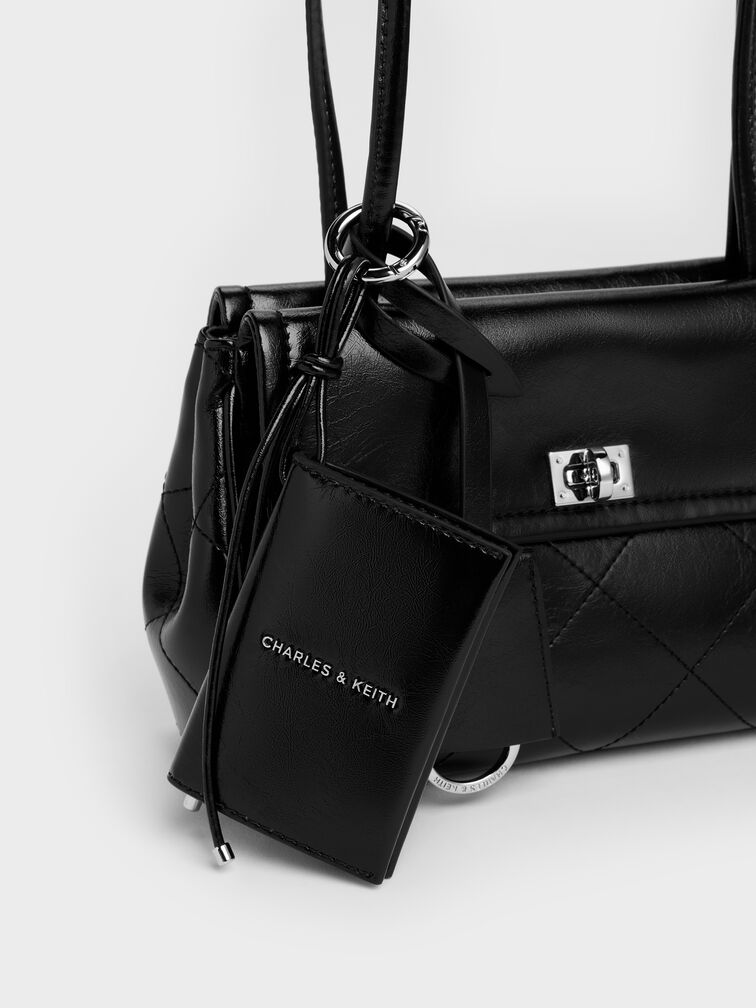 Apfra Quilted Tote Bag, Noir, hi-res