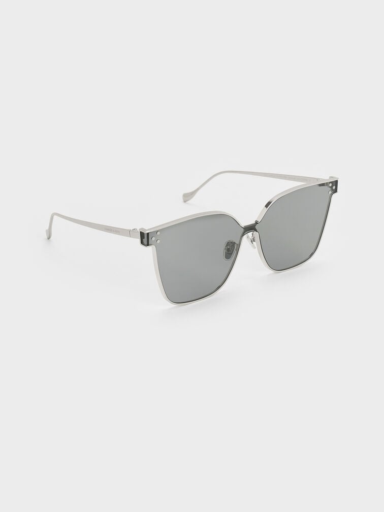 Ginny Butterfly Sunglasses, Silver, hi-res