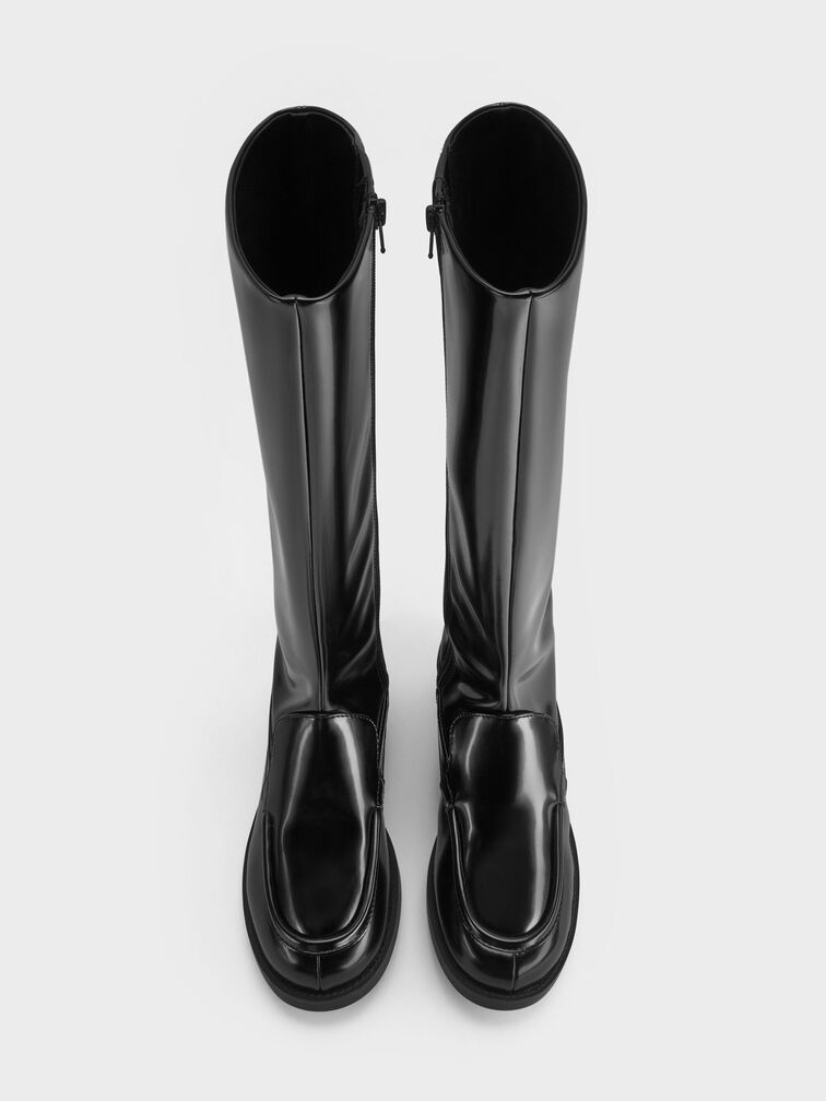 Jagger Knee-High Loafer-Boots, Black Box, hi-res