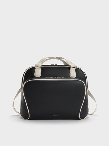 Nelly Two-Tone Front-Pocket Boxy Backpack, Multi, hi-res