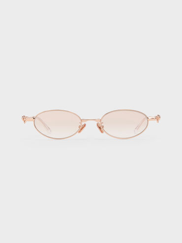 Paige Bow Crystal Sunglasses, Rose Gold, hi-res