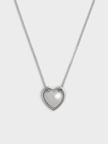 Annalise Heart Necklace, Silver, hi-res