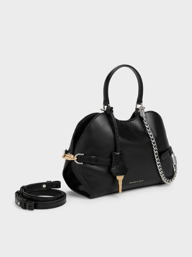 Delfina Chain Side-Belt Tote Bag, Noir, hi-res