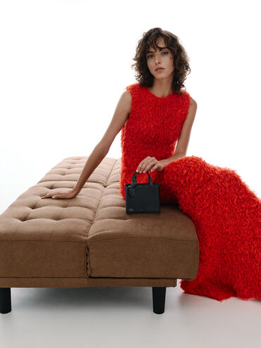 Albany Leather Crystal Mini Bag, Black, hi-res