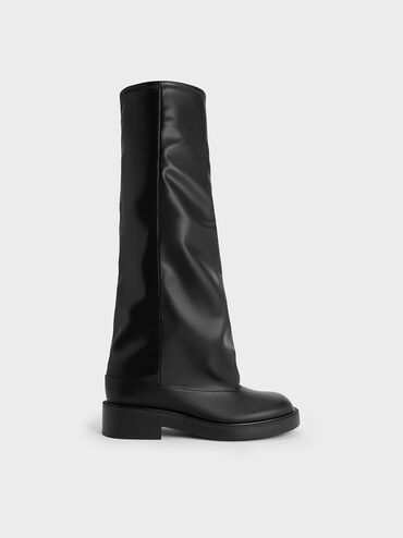 Jett Knee-High Boots, Black, hi-res