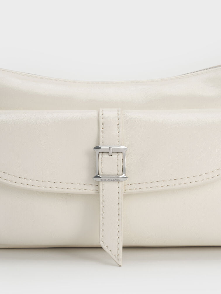 Bryna Belted Shoulder Bag, Cream, hi-res