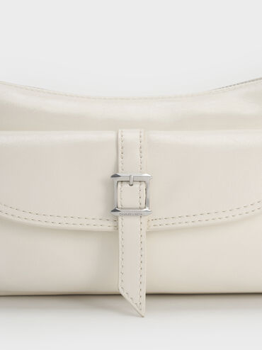 Bryna Belted Shoulder Bag, Cream, hi-res