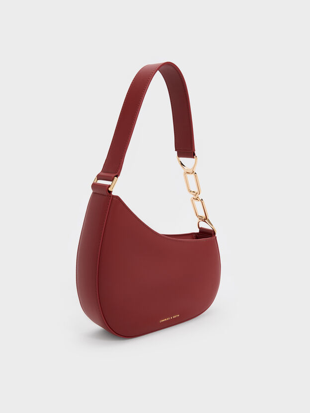 Agatha Chain-Strap Shoulder Bag, Burgundy, hi-res