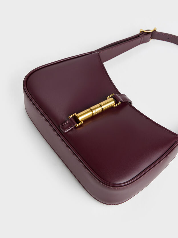 Cesia Metallic-Accent Shoulder Bag, Wineberry Red, hi-res