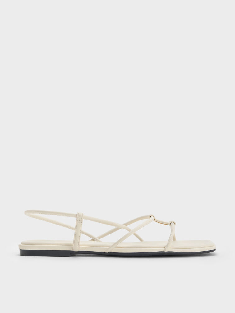Square-Toe Strappy Sandals, Chalk, hi-res