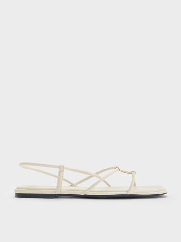 Square-Toe Strappy Sandals, Chalk, hi-res