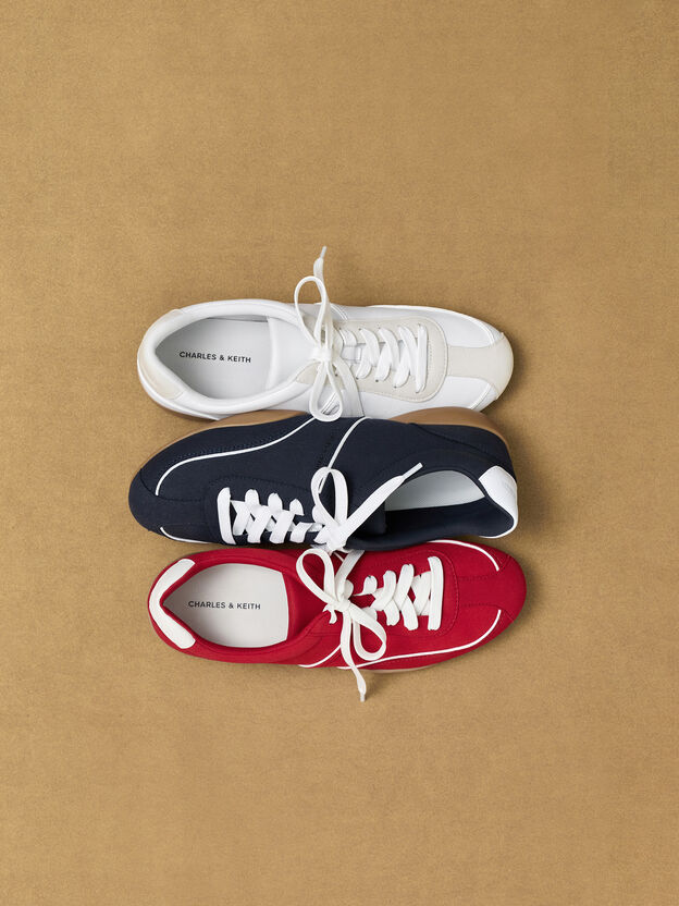 Louise Contrast-Trim Sneakers, Dark Blue, hi-res