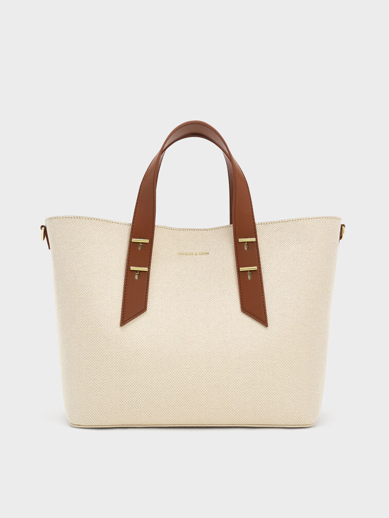 Shania Canvas Tote Bag, Chocolate, hi-res