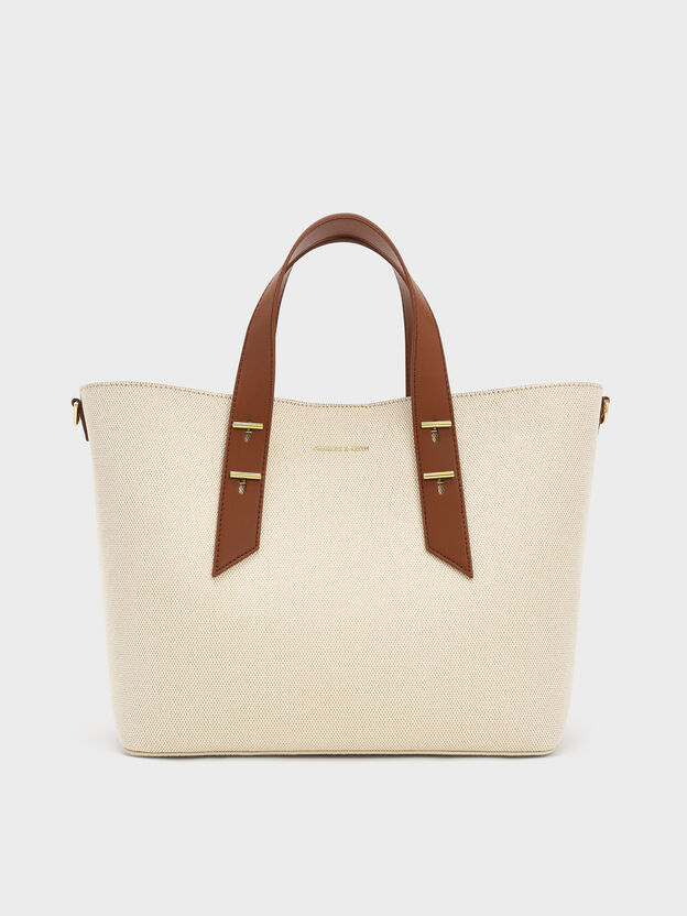 Shania Canvas Tote Bag, Chocolate, hi-res