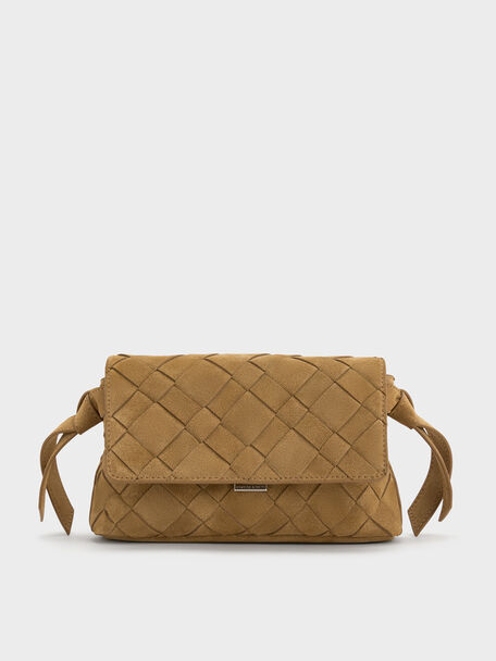 Ivette Woven Crossbody Bag, Sahara Sand, hi-res