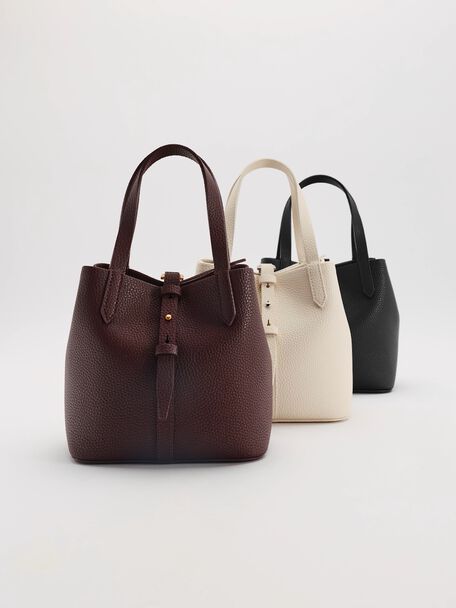 Mini Beryl Belted Bucket Bag, Black, hi-res
