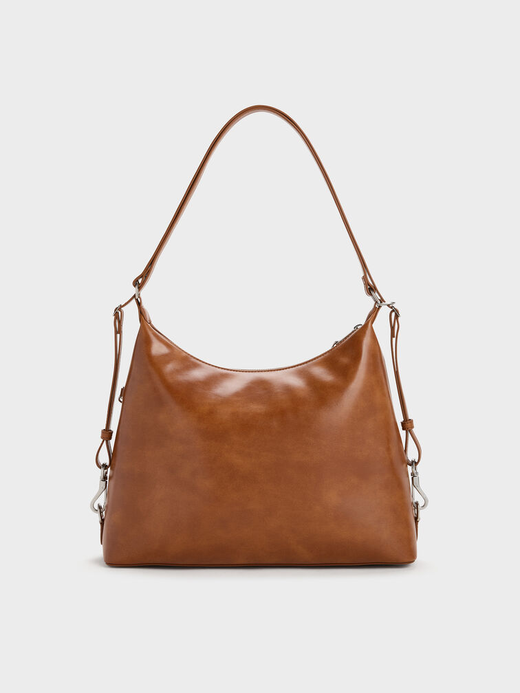 Atwood Chain Hobo Bag, Distressed Tan, hi-res
